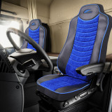 Cumpara ieftin Set huse scaun truck pentru mercedes actros euro 5 1844 mp2 mp3 mp4 eco leather + velvet blue+black umbrella