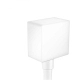 Cot iesire dus cu protectie antireflux, alb mat, Hansgrohe Fixfit Square