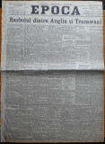 Ziarul Epoca, 21 Septembrie 1899; razboiul dintre Anglia si Transwaal