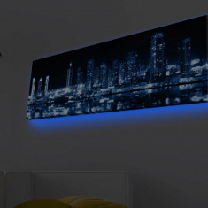 Tablou decorativ cu lumina LED, 3090MDACT-008, Canvas, 30 x 90 cm, Multicolor