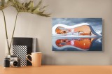 Tablou Canvas Modern Vis Plutitor &icirc;n Nori de Argintiu, 39 x 26 cm, CMCLASS