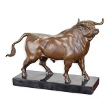 Taur-statueta din bronz pe un soclu din marmura YY-122