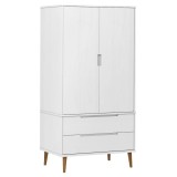 Cumpara ieftin Sifonier "MOLDE", alb, 90x55x175 cm, lemn masiv de pin