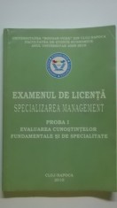 Teste grila pentru examenul de licenta, specializarea management (vezi detalii pentru livrare in tara)