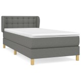 Cumpara ieftin Pat box spring cu saltea, gri inchis, 80x200 cm, textil