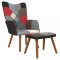 vidaXL Scaun de relaxare cu taburet, material textil, petice 328196