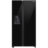Side by side Samsung RS65DG54R32CEO, 635 l, No frost, All around Cooling, Smart Things WiFi, AI Energy, Clasa E, H 178 cm, Sticla neagra