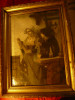 Tablou de epoca de inspiratie flamanda ,ulei pe panza -2 femei ,dim.=40x28cm, Scene gen, Altul