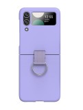 Husa pentru Samsung Galaxy Z Flip 4 din policarbonat cu inel de prindere si protectie pentru camere, Mov