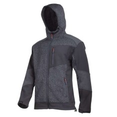 JACHETA ELASTICA TIP-SHERPA CU GLUGA / NEGRU - 3XL