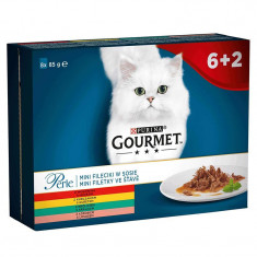 Gourmet Perle hrana pentru pisici la plic, felii mini in sos 8 x 85 g foto