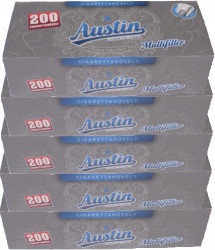 Set Tuburi tigari pentru injectat tutun Austin 5 cutii x 200 buc multifiltru carbon foita filtru alb foto