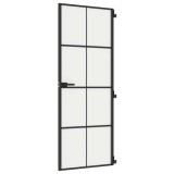 Cumpara ieftin Usa de interior negru 76x201,5 cm sticla securiz./aluminiu slim