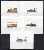 Niger 1980 - Locomotive de Epocă, 5 Colite DE LUX NDT (Val. 60f ușor "zb&acirc;rcită" SUS, Vezi poze !!!), MNH