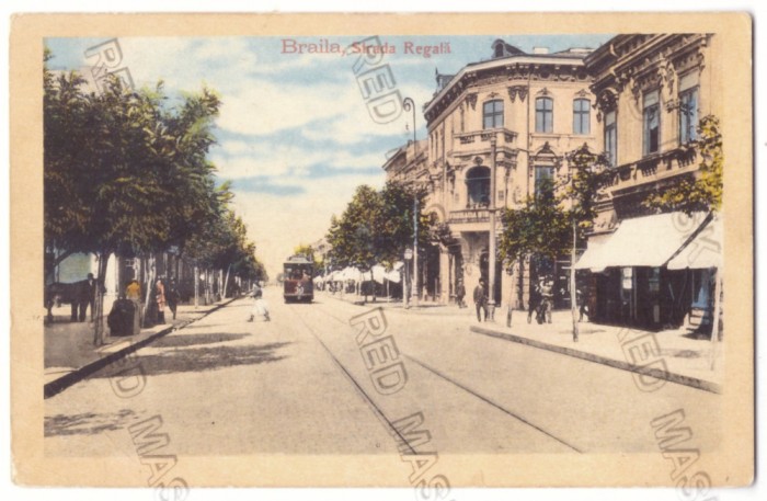 221 - BRAILA, Tramway, Romania - old postcard - used - 1912