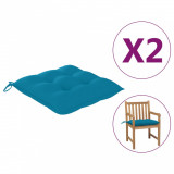 Perne de scaun, 2 buc., albastru deschis, 50x50x7 cm, textil, vidaXL