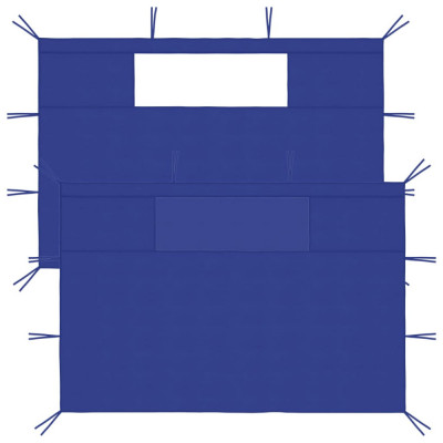 vidaXL Pereți laterali foișor cu ferestre, 2 buc., albastru foto