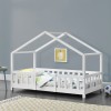 Pat copii design casuta Treviolo 70 x 140 cm lemn alb mat lacuit [en.casa] HausGarden Leisure, [en.casa]