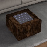 VidaXL Măsuță de cafea cu LED stejar fumuriu 60x60x40cm lemn prelucrat