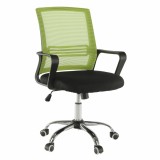 Cumpara ieftin Scaun de birou plasa verde textil negru Apolo 60.5x54x95 cm