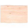 Blat masa 60x40x2 cm lemn masiv stejar netratat contur organic, DKD Home Decor