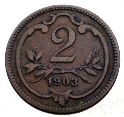 1.384 AUSTRIA 2 HELLER 1903 foto