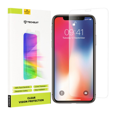 Folie pentru Apple iPhone X, iPhone 10 - Techsuit Clear Vision Glass - Transparent foto