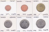 Moneda Gambia 1, 5, 10, 25 si 50 Butut , 1 Dalasi 1998 - KM#54-59 ( set x6 in holder )