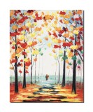 Cumpara ieftin Tablou indragostiti pictat manual dormitor, living, Impreuna pentru totdeauna, 50x40cm ulei in cutit efect 3D