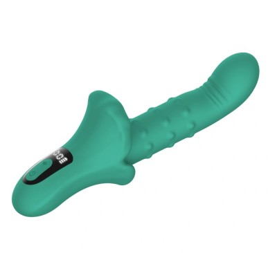 Vibrator G-Spot, Display LCD, 27 Moduri Stimulatoare, Silicon, USB Magnetic, Verde, 23.5 cm, Passion Labs foto