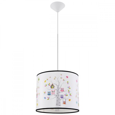 Lampă Suspendată Sowy Multicoloră Din Pvc, 1 Bec Oval Modern De Interior. foto