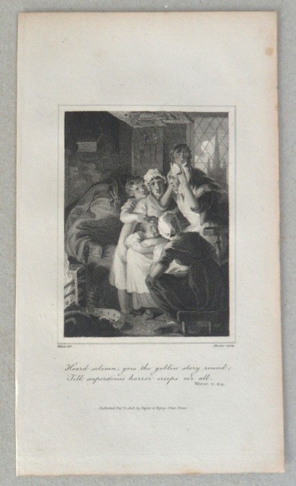 &quot;Povestea spiridusilor&quot; gravura veche 1808