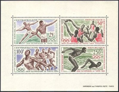 Centrafricaine Republic 1964 - Jocurile Olimpice, bloc neuzat foto