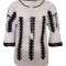 Bluza tip ie dama RBAN, marime M, alb/negru