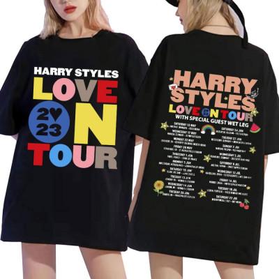 Femei cu m&amp;acirc;necă scurtă Love On Tour Concert 2023 Harry Styles Piept și Spate Pr foto