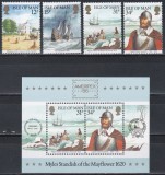 Isle of Man 1986 - Căpitanul Myles Standish și călătoria navei Mayflower, Serie + Colita, MNH