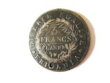 Cumpara ieftin Rară! Statele Italiene-Republica Piemonte 5 Francs 1801-1802 argint moneda gaurita,diametrul=37 mm,greutate=24,40 grame