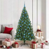 VidaXL Brad de Crăciun artificial pre-luminat cu design inversat și set de globuri 3396871