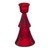 șveșnic Sticlă, Model Brad, &Icirc;nălțime 14,3 cm, Culoare Roșu, Oem