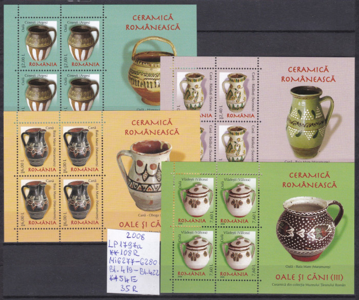 2008 Ceramica Romaneasca Oale si cani III LP1797a MNH