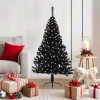 VidaXL Pom de Crăciun artificial pre-iluminat Negru 120 cm PVC 3397111