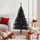 VidaXL Pom de Crăciun artificial pre-iluminat Negru 120 cm PVC 3397111