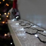 Instalatie de craciun 8 jocuri de lumini, controler, liniara, 10 m, din care 1 m cablu priza 220v, 100 led, fir negru, alb rece, Oem