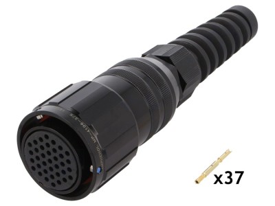 Conector circular mamă 37 pini aurit foto