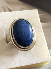 INEL FORMA MARE DIN ARGINT CU LAPIS LAZULI M 61 - 21 foto