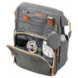 Rucsac pentru mamici FreeON Urbane cu multiple compartimente 29x16x39 cm grey