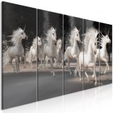 Cumpara ieftin Tablou - Unicorns Run (5 Parts) Narrow 200x80 cm