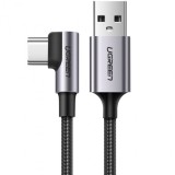 Cablu Date si Incarcare USB-A - USB-C UGREEN US284 Angled, 60W, 3m, Gri