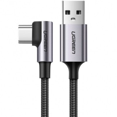 Cablu Date si Incarcare USB-A - USB-C UGREEN US284 Angled, 60W, 2m, Gri foto
