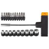 Trusa Surubelnita Tip T 21 Piese Capete Interschimbabile CR-V, Drept, Cruce, Hexagon